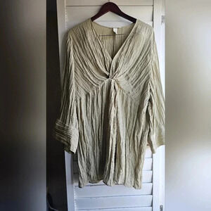 ❤️HOST PICK❤️ H&M Crinkled Relaxed Dress Mama Maternity 3/4 Sleeve  Green…